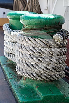 Ropes on an ancient sailing vessel