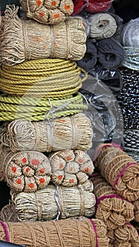 Ropes and cords and jute and hemp