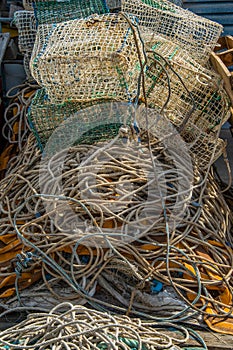 Ropes and fishing nets.