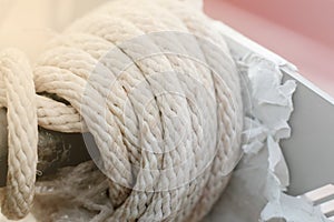 Ropes flags closeup spinning in a circle