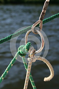 Ropes, knots and ring photo