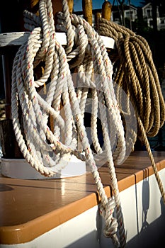 Ropes Piled on Boat Deck