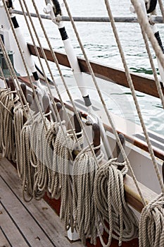 Ropes and Rigging on an old sail ship