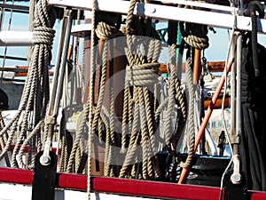 Ropes on a Sail Boat