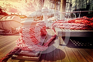 Ropes on a sailboat