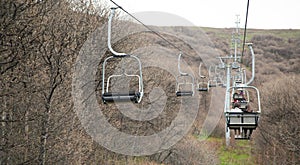 Ropeway at the Jermuk. Armenia. Beautiful view