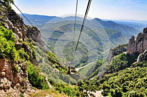 Ropeway on mount Montserrat