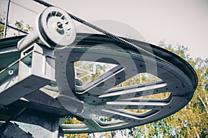 Ropeway rotating wheel element photo