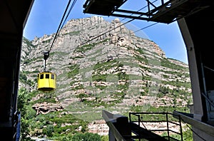 Ropeway station on mountains Montserrat