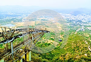 Ropeway pully and wheels