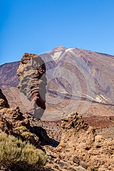 Roque Cinchado and mount Teide, Tenerife, Spain. photo