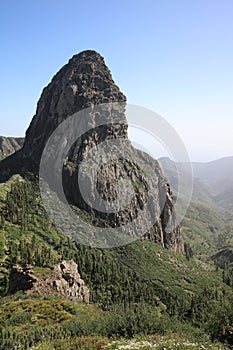 Roque de Agando in La Gomera. Canary Islands