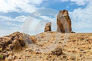 Roque Nublo - volcanic monolith. It is one of the most famous landmarks of Gran Canaria, Spain