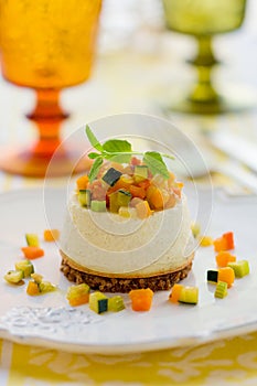 Roquefort cheesecake with vegetables