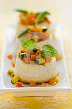 Roquefort cheesecake with vegetables
