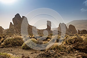 Roques de Garcia. The Roque Cinchado, a unique Rock Formation in Teide National Park, Tenerife, Spain
