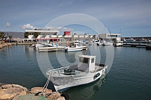 Roquetas del Mar Costa de AlmerÃÂ­a in AndalucÃÂ­a Spain with boats in the harbour photo