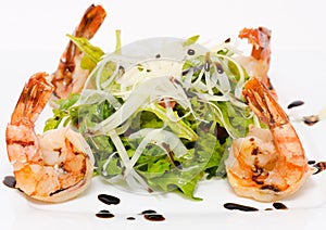 Roquette with shrimps