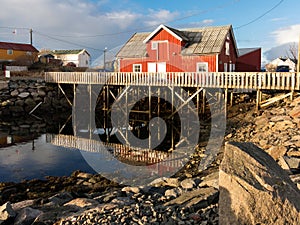 Rorbu cabin in Henningsvaer, Lofoten, Norway