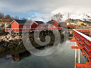 Rorbu cabins in Henningsvaer, Lofoten Islands, Norway