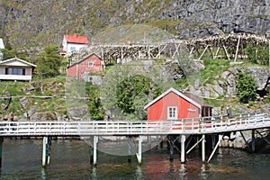 Rorbu of A catwalk and stockfish