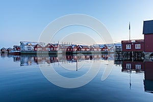 Rorbuer or fishermans cabins in Svolvaer, Norway