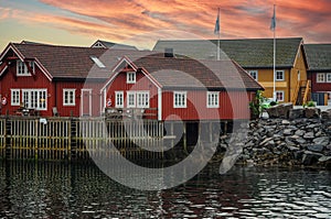 Rorbuer in Svolvaer traditional houses of the fishermen