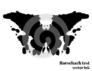 Rorschach test ink blot vector illustration. Psychological test. Silhouette butterfly isolated. Vector