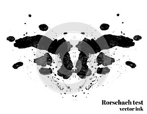 Rorschach test ink blot vector illustration. Psychological test. Silhouette inkblot