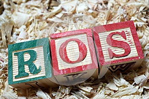 ROS return on sales acronym on wooden blocks photo