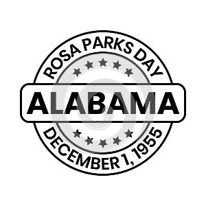 Rosa Parks Day Badge Design, American Observance To Honor Civil Rights Activist Rosa Parks, Celebrate Rosa parks Day Emblem,