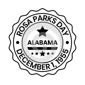 Rosa Parks Day Badge Design, American Observance To Honor Civil Rights Activist Rosa Parks, Celebrate Rosa parks Day Emblem,