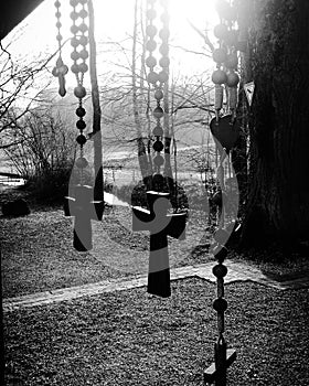 Rosaries in front of the chapel in Gloett