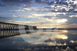 Rosarito pier and beach- Rosarito, Mexico photo