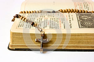 Rosary beads and breviary photo