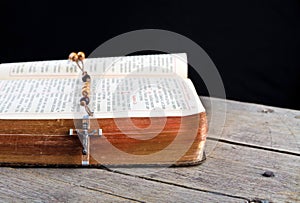 Rosary beads and breviary