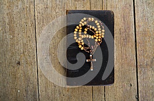 Rosary beads and breviary photo