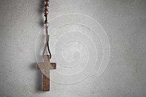 Rosary cross on the stone