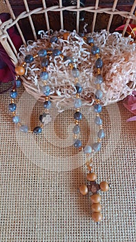 Rosary decorated with preciosa beads
