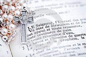 Rosary and French Bible