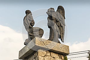 Rosary mysteries in the surroundings of the Sanctuary Mother of God in Lesniow, Poland, Silesia