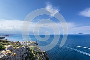 Rosas Gulf in Costa Brava from Montgo Cape , Catalonia, Spain