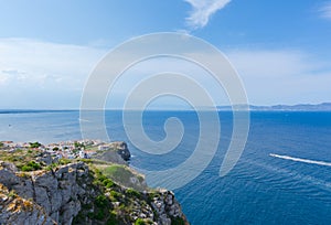 Rosas Gulf in Costa Brava from Montgo Cape , Catalonia, Spain