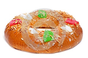 Roscon de reyes, spanish three kings cake photo