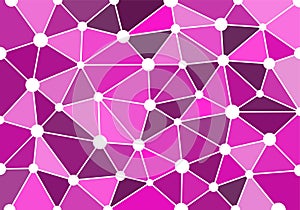 Rose abstract geometric background with triangles, circles and lines for wallpaper, backdrop, banner and illustration. Vector.