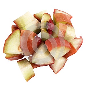 rose apple slice piece on white fruit