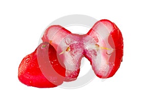 Rose apple on the white background