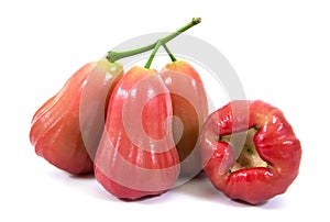 Rose apples or chomphu isolated on white background. Rose apples isolated