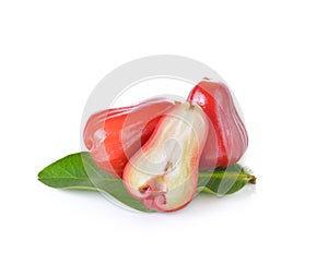 Rose apples or chomphu on white background.