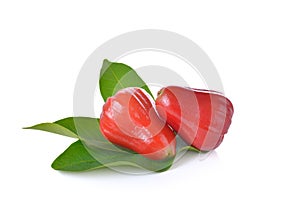 Rose apples or chomphu on white background.